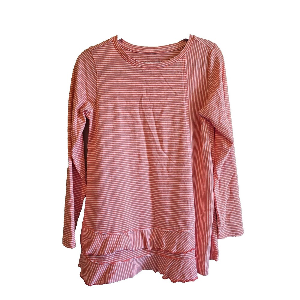 Soft Surroundings knit shirt-size S-100% pima cotton-lightweight long sleeve